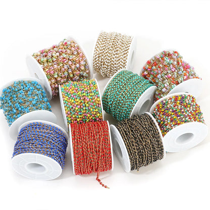 1 Meter Stainless Steel Enamel Beads Chain | DIY Jewelry Making Supplies