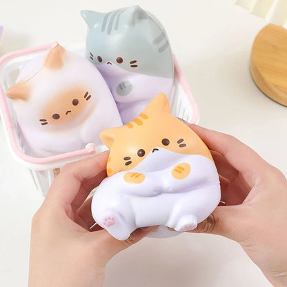 Cat Stress Relief Squishy Toy | Slow Rising PU Squeeze Antistress Ball