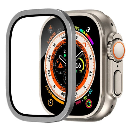 Tempered Glass For Apple Watch band ultra 49mm Screen Protector Anti-Scratch Glare HD Full Film Metal Bumper iWatch Ultra 49mm