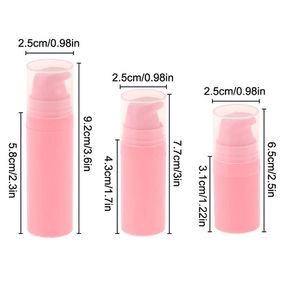 Refillable Airless Pump Bottles for Travel | Vacuum Lotion Containers 5ml 10ml 15ml