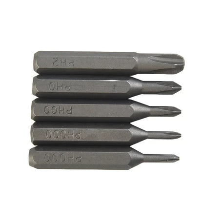 5pcs Cross Screwdriver Bit Set Magnetic Phillips Bits PH0000 to PH2 | 4mm Hex Shank Precision Hand Tools