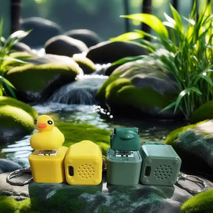 Funny Croaking Frog Keychain | Rechargeable Fidget Clicker with LED Light