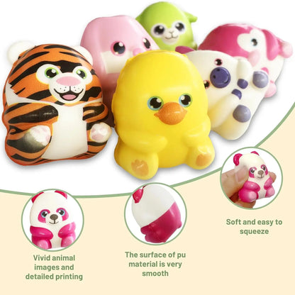 Mochi Squishies Cartoon Animal Stress Ball Fidget Toys | Push Rebound Relief for Kids Party Favors