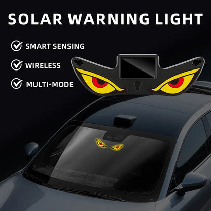 Solar Devil Eye Car Warning Light | USB-C Rechargeable Window Lamp