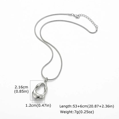 Irregular Pendant Necklace for Women | Stainless Steel Snake Chain Minimalist Jewelry