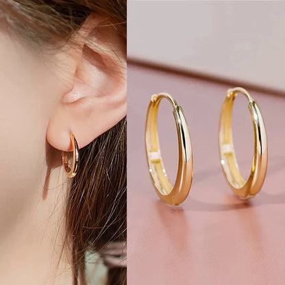 Geometric Metal Hoop Earrings for Women | Trendy Fashion Jewelry Set