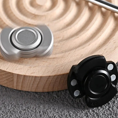 Stainless Steel 3 in 1 Fidget Spinner and Slider Combo | Click Button Metal Toy for Adult Stress Relief