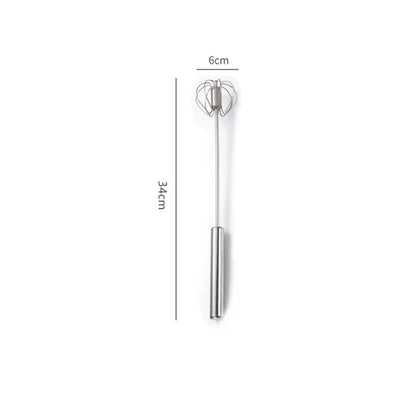 Household Semi-Automatic Rotating Egg Beater | Stainless Steel Manual Whisk