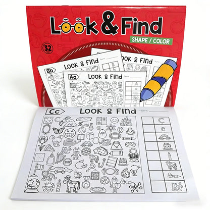 Look and Find Shape/Color Workbook | Children's Search and Coloring Activity Book