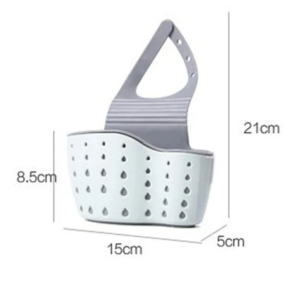 Kitchen Sink Holder Hanging Drain Basket | Adjustable Soap Sponge Shelf Organizer