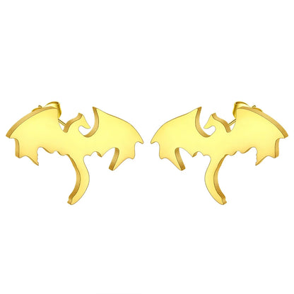 Punk Black Western Dragon Ear Stud | Stainless Steel Stud Earrings