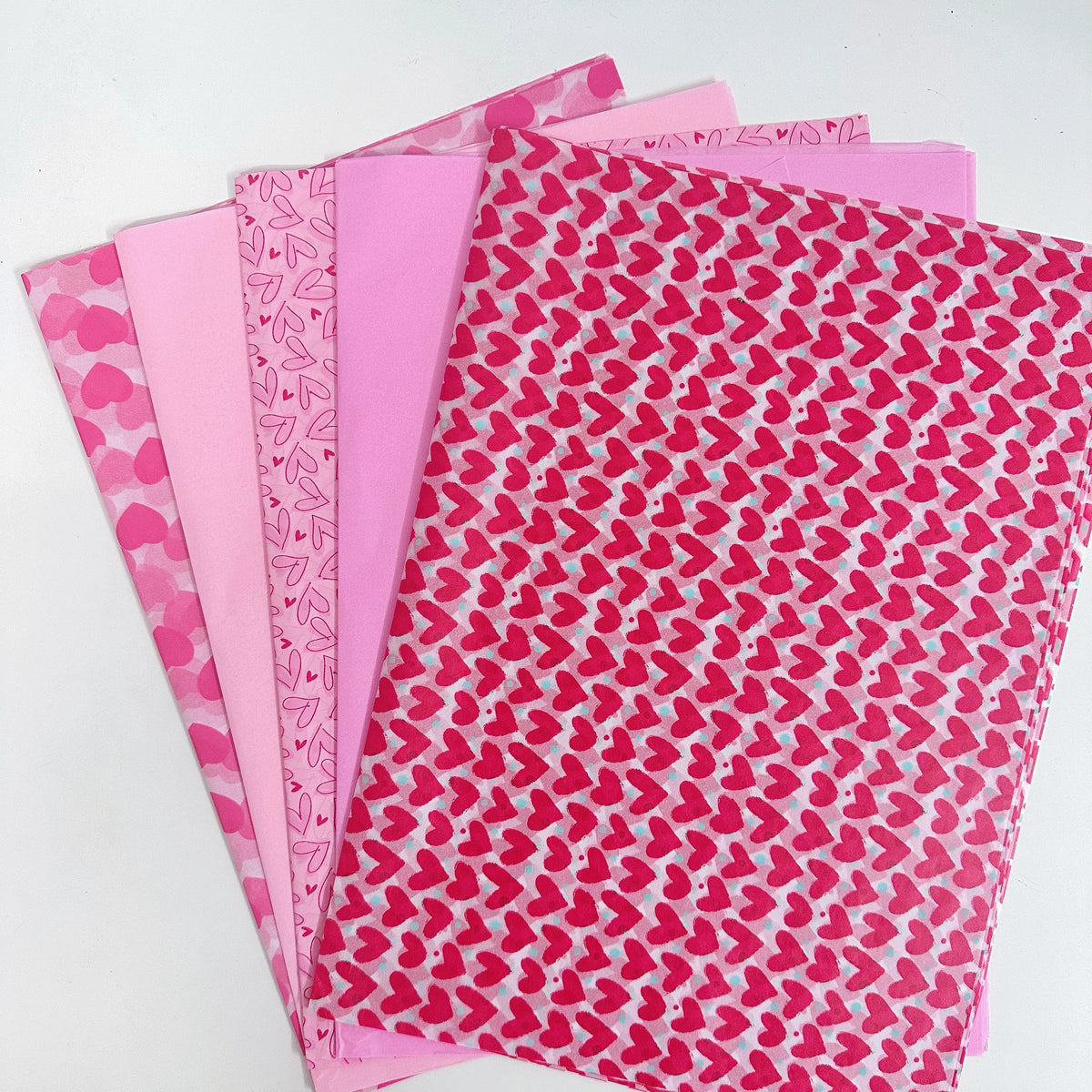 30 Red Heart Snowflake Gift Wrap Sheets | Wedding Valentine Birthday Packaging Paper