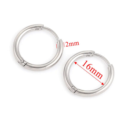 6pcs Stainless Steel Hoop Earrings Set | Hypoallergenic Korean Style Earrings for Women