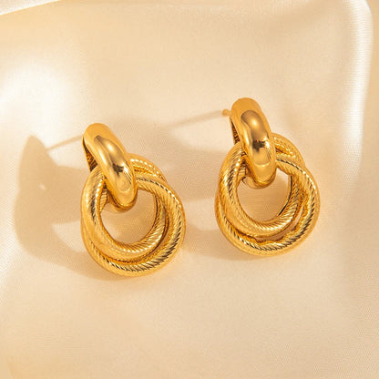 316L Stainless Steel Hoop Earrings for Men Women | Geometric Drop Earrings