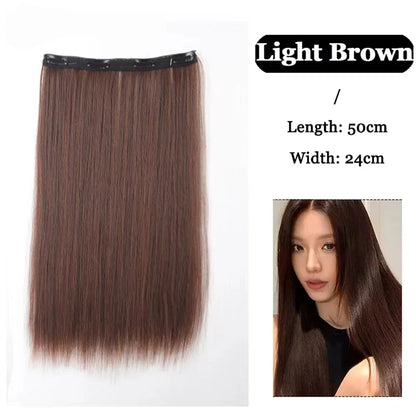 Synthetic Long Straight Clip In Hair Extension | 4 Clips Hidden Hair Piece Wig