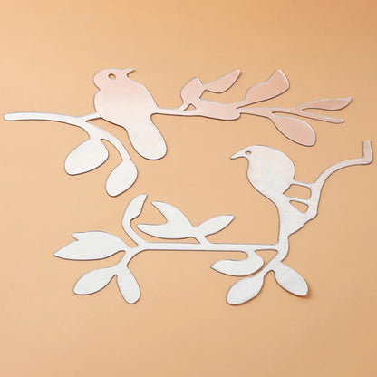 3D Mirror Birds Branch Wall Stickers | Removable Decorative Wall Art for Home