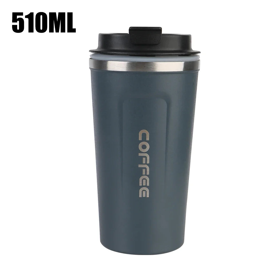 Double Stainless Steel Thermo Cafe Mug | Leak-Proof Travel Thermos for Coffee Tea