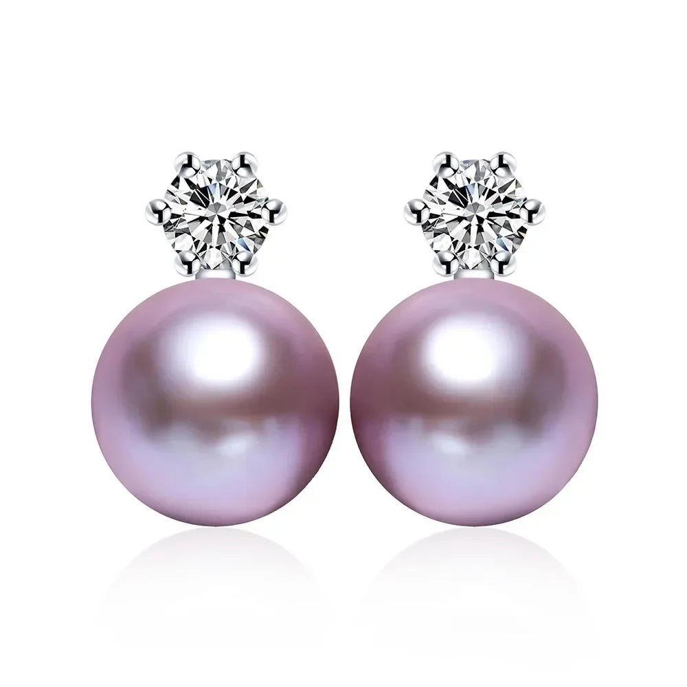 Real Freshwater Pearl Stud Earrings | 100% Genuine AAAA Pearl in 925 Sterling Silver