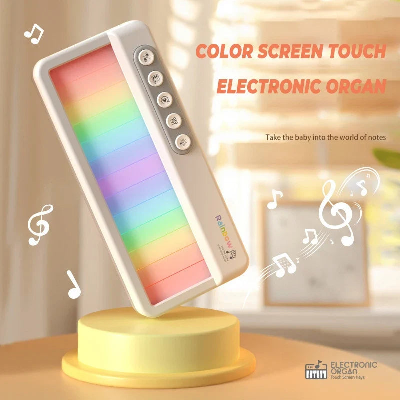 Children Touch Screen Electronic Piano Music Toy with Colour Light Touch Screen Musical Instrument Toys for Kids Education Gifts