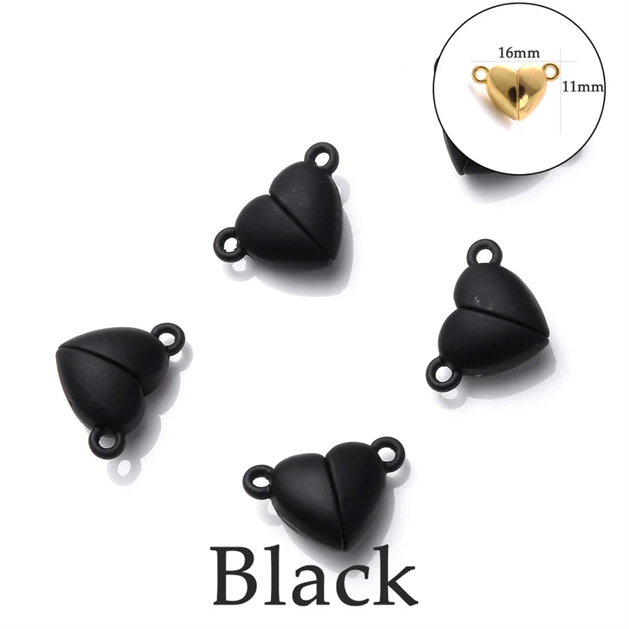 Heart Round Magnetic Clasps Set | DIY Jewelry Connector Charms
