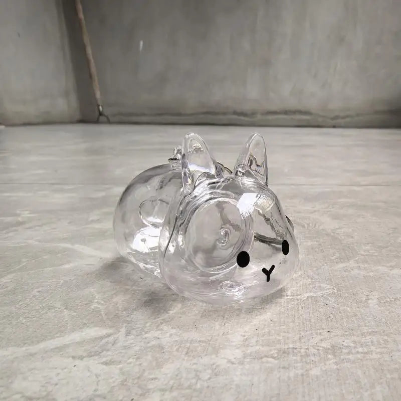 Cartoon Pet Hair Memorial Transparent Storage Box Keychain | Cute Animal Rabbit Fur Organizer Keychain Bag Pendant