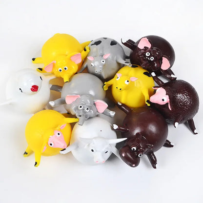 3PCS Kids Funny Dinosaur Animals Inflate Vent Balls Toy Squeeze Soft Ball Balloon Fidget Party Sports Cute Funny Games Toys Gift