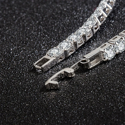 S925 Sterling Silver Tennis Bracelet with Zirconia | 4mm Fashion Wedding Jewelry