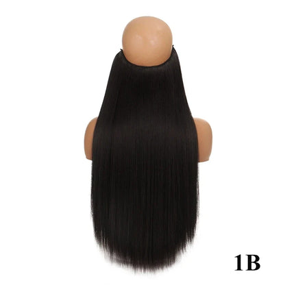 Fish line hair extension piece | 40cm 50cm 60cm straight and curly daily wear for women