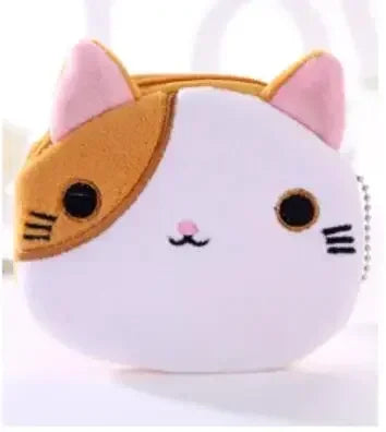 Cute Animal Plush Coin Purse | Zipper Change Purse with Keychain Mini Wallet