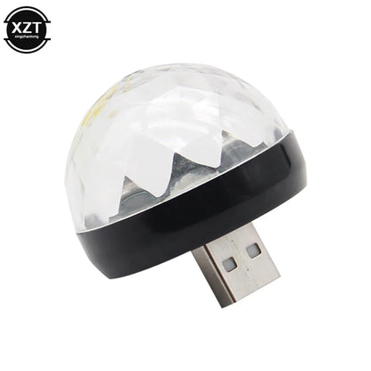 Mini USB LED Car Atmosphere Light | RGB Music Sound Control DJ Disco Lamp