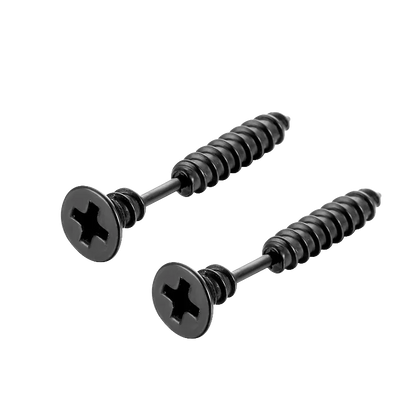 Gothic Stud Earrings Set | Unisex Stainless Steel Punk Screw Earrings