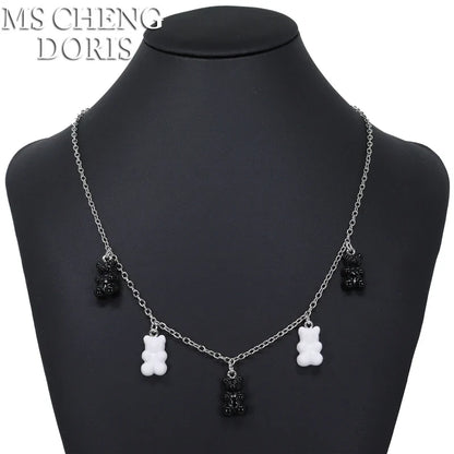 33 Styles Cute Resin Gummy Bear Chain Necklaces | Candy Color Pendant Jewelry for Women