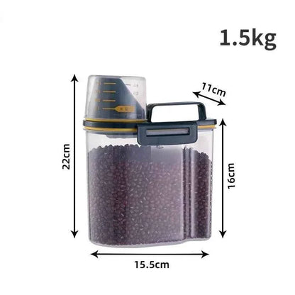 Dog & Cat Food Storage Container – 1.5kg/2kg with Measuring Cup