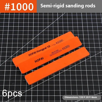 6pcs DIY Model Sanding Sticks Set | Semi-Rigid Polishing Rods for Plastic Models