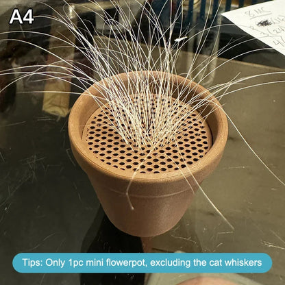 Mini Flower Pot Cat Whisker Holder | Pet Fur Collector Desktop Keepsake