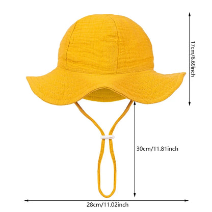 Baby Cotton Bucket Hat for Summer Sun Protection | Unisex Outdoor Panama Hat for Boys Girls