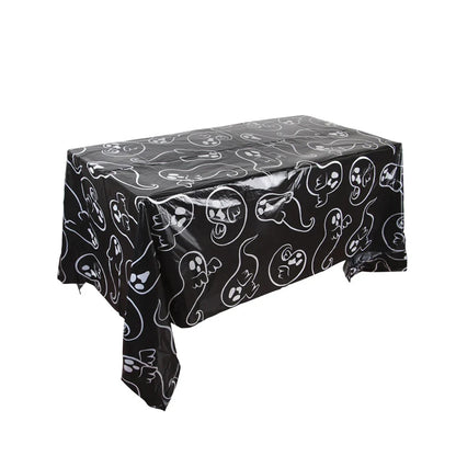 Halloween Decoration Tablecloth,Disposable Pumpkin Spider Web Bat Plastic Table Cover,Halloween Party Home Table Decor