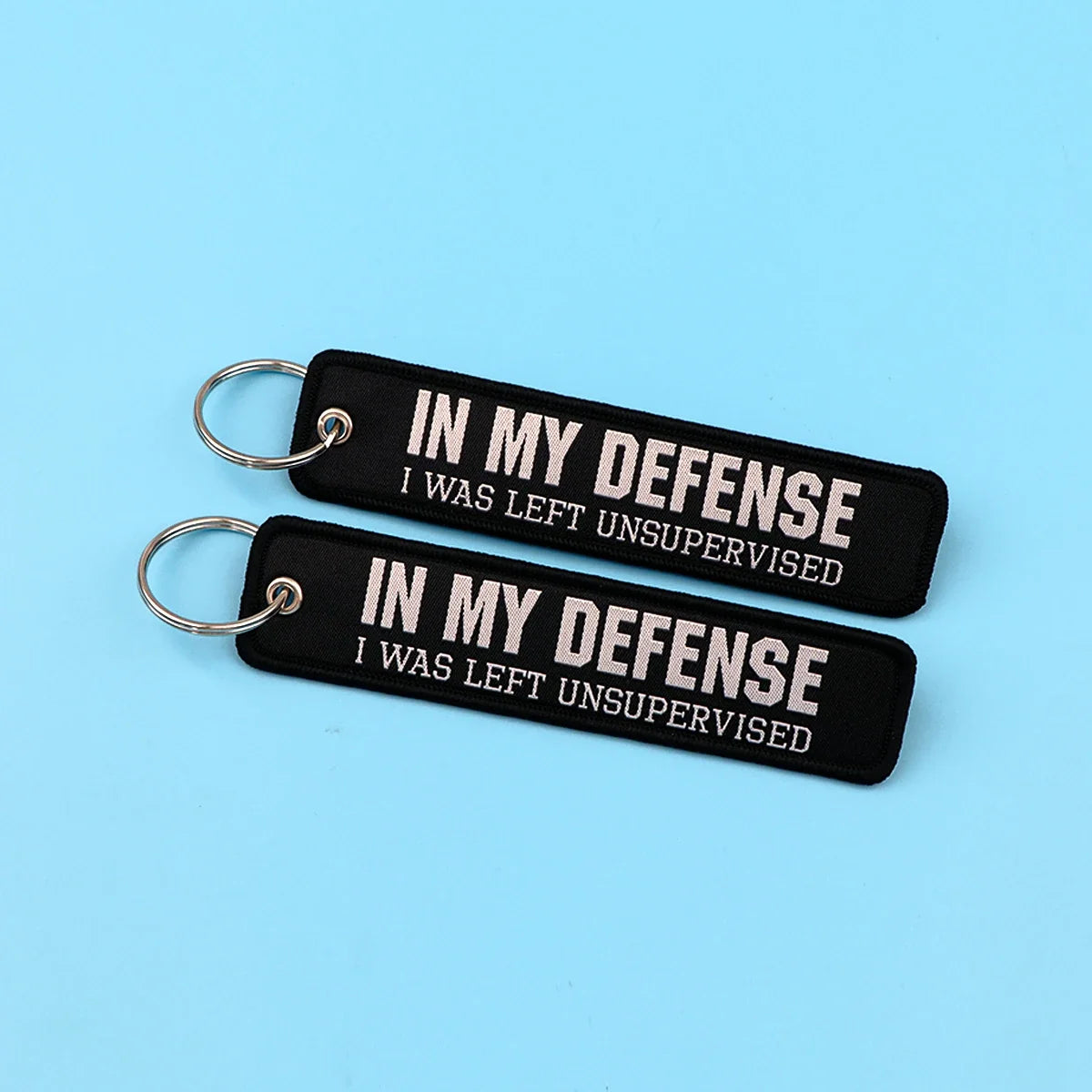 Embroidery Key Fob Keychain | Black Tag for Cars Motorcycles