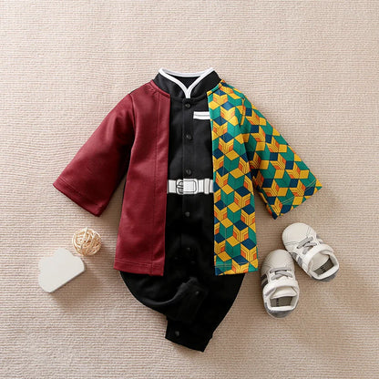Newborn Baby Anime Cape Style Children Long Sleeve Cotton Bodysuit, Cute Kids Boys Girls Romper