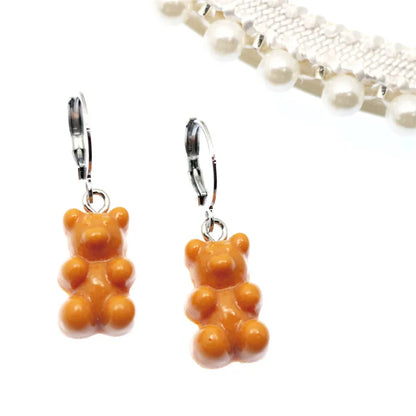 Gradient Bear Dangle Earrings | Cute Sequins Hoop Earrings for Women
