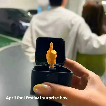 Funny Middle Finger Box Toy | Novelty Desk Decor Gag Gift