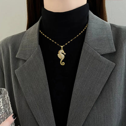 Seahorse Pendant Necklace | Light Luxury Niche Jewelry for Women