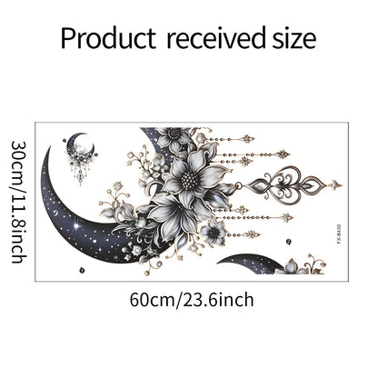 Moon Flower Vinyl Wall Sticker | Girl Room Decoration