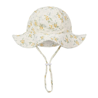 Floral Print Baby Bucket Hats | Adjustable Sun Protection Caps for Infant Boys Girls