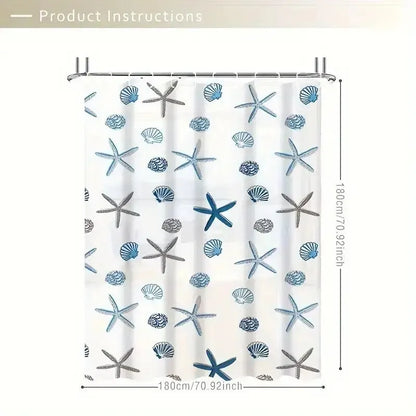1PC Patterned PEVA Waterproof Shower Curtain – Bathroom Partition & Decorative Curtain Accessory
