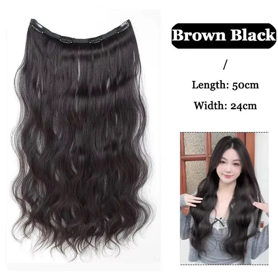 Synthetic Long Straight Clip In Hair Extension | 4 Clips Hidden Hair Piece Wig