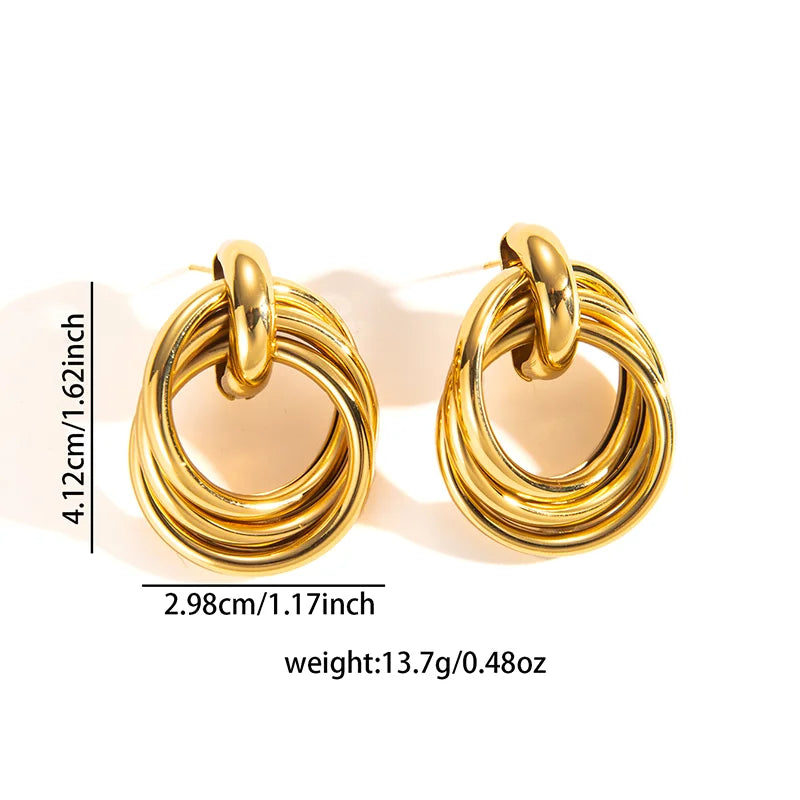 316L Stainless Steel Hoop Earrings for Men Women | Geometric Drop Earrings