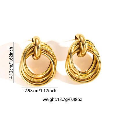 316L Stainless Steel Hoop Earrings for Men Women | Geometric Drop Earrings