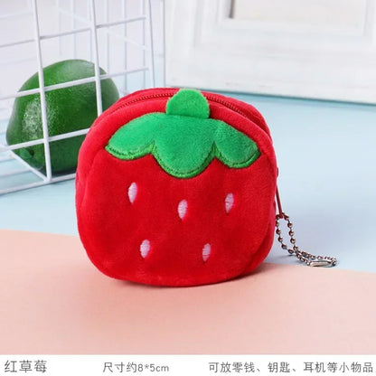 Cute Animal Plush Coin Purse | Zipper Change Purse with Keychain Mini Wallet