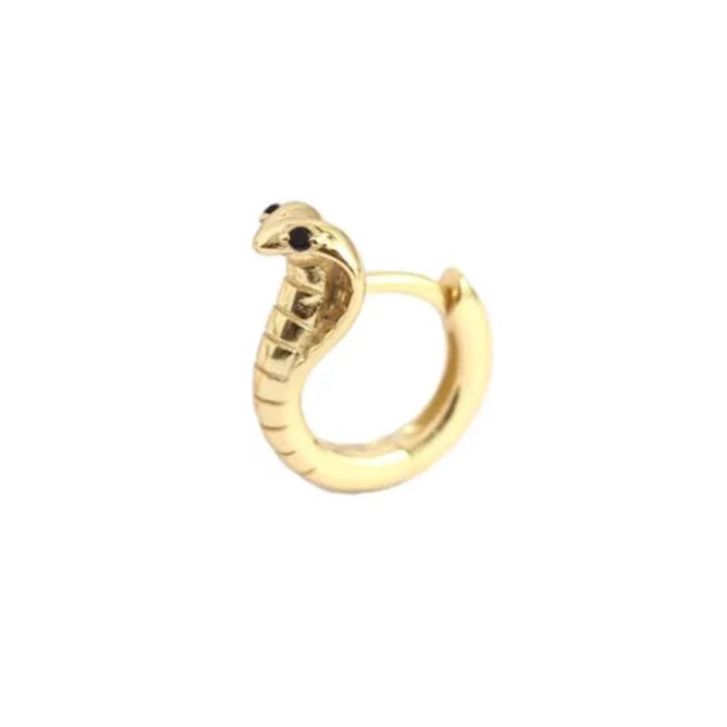 Velishy Snake Hoop Earrings | Gothic Copper Zircon Jewelry